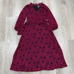 Karl langerfield Paris Patterned Dress in Black and Pink